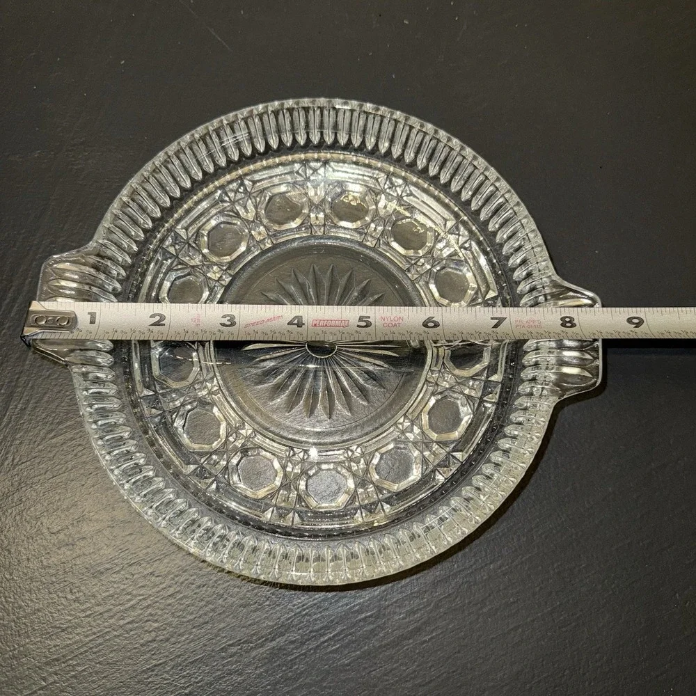 Federal Glass‎ Windsor Button & Cane Divided Relish Dish Vintage 1970's